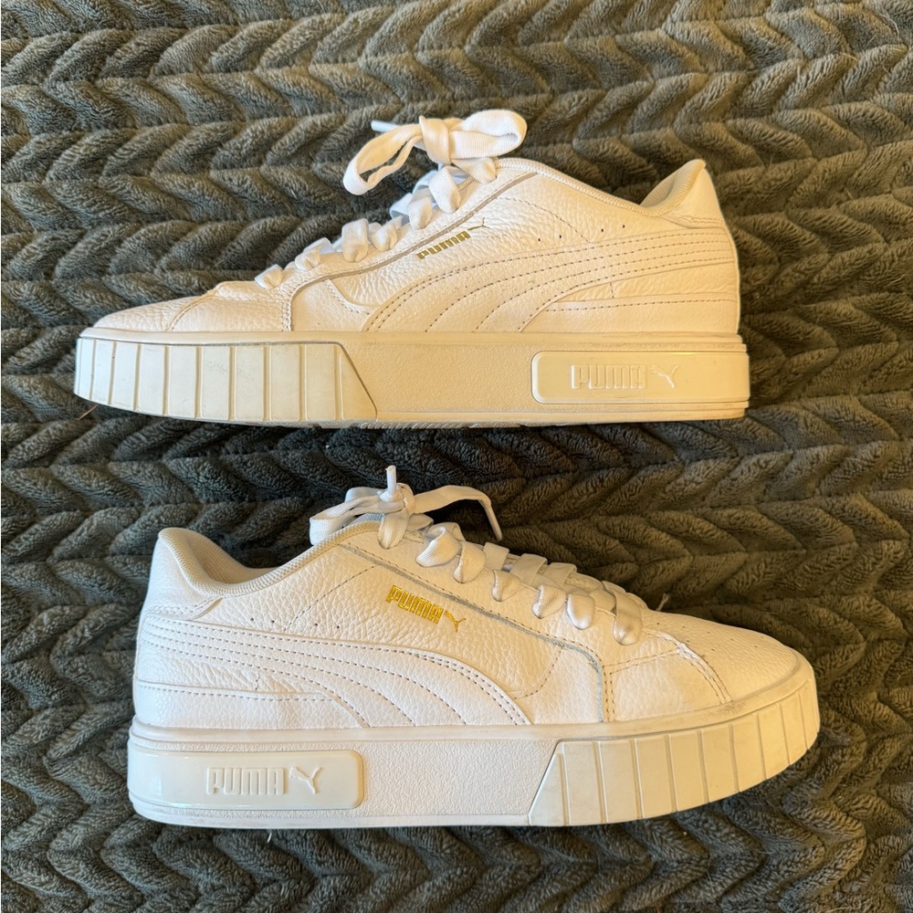 PUMA - All White Platform Sneakers. Size 8.5 US 39 EU